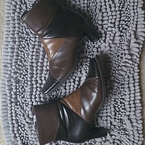 Predictions Two-Tone Brown Ankle Boots